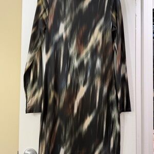 H&M Artistic Long Sleeve Dress - Black and Brown